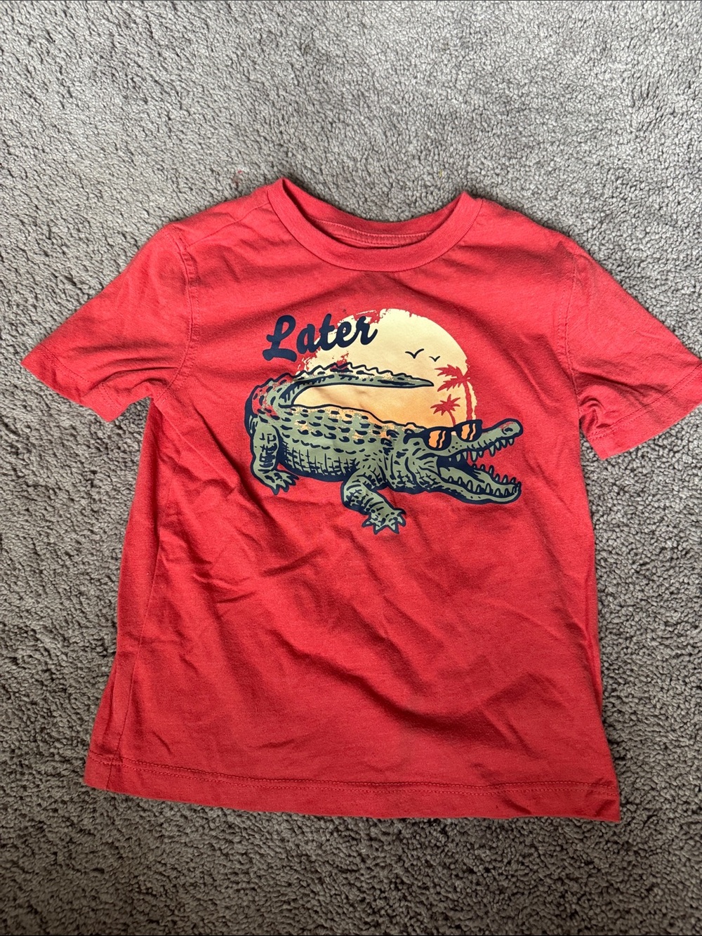 Garanimals Red Short-Sleeve Tee with Crocodile Sunset Graphic